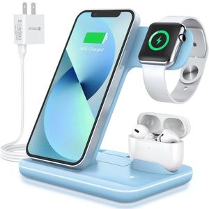3-in-1 Charger: 15W Apple iWatch, AirPods Pro, iPhone 14/13/12, Samsung Galaxy